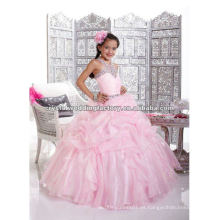 Los honorarios libres del envío de la venta caliente appliqued la muchacha de flor por encargo del desfile del vestido de bola rosado CWFaf4546